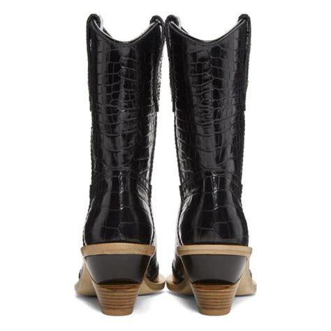 fendi black croc cowboy boots|Fendi 60mm Embossed Croc Cowboy Boots In Black .